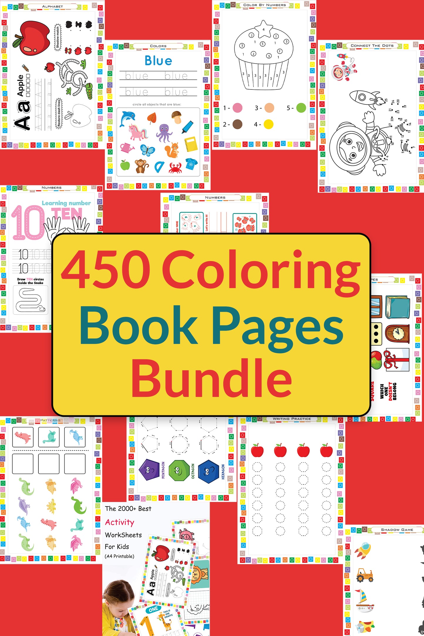 450 Coloring Images – A Jumbo Coloring Adventure for Kids
