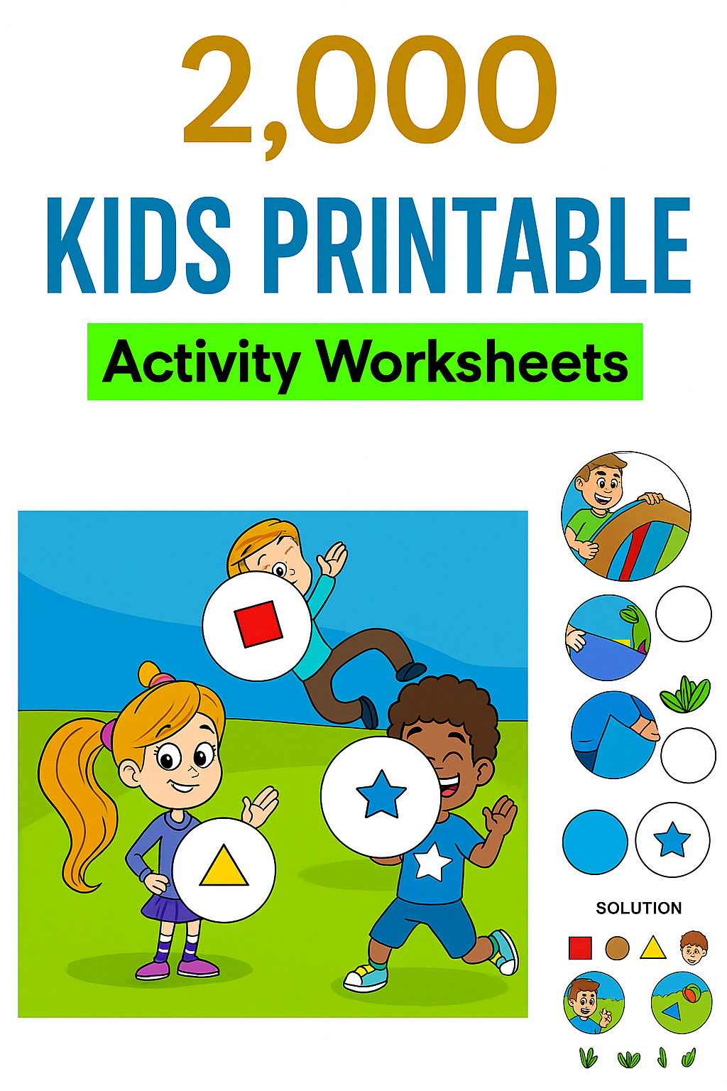 2,000 Prints for Kids Activity Worksheets